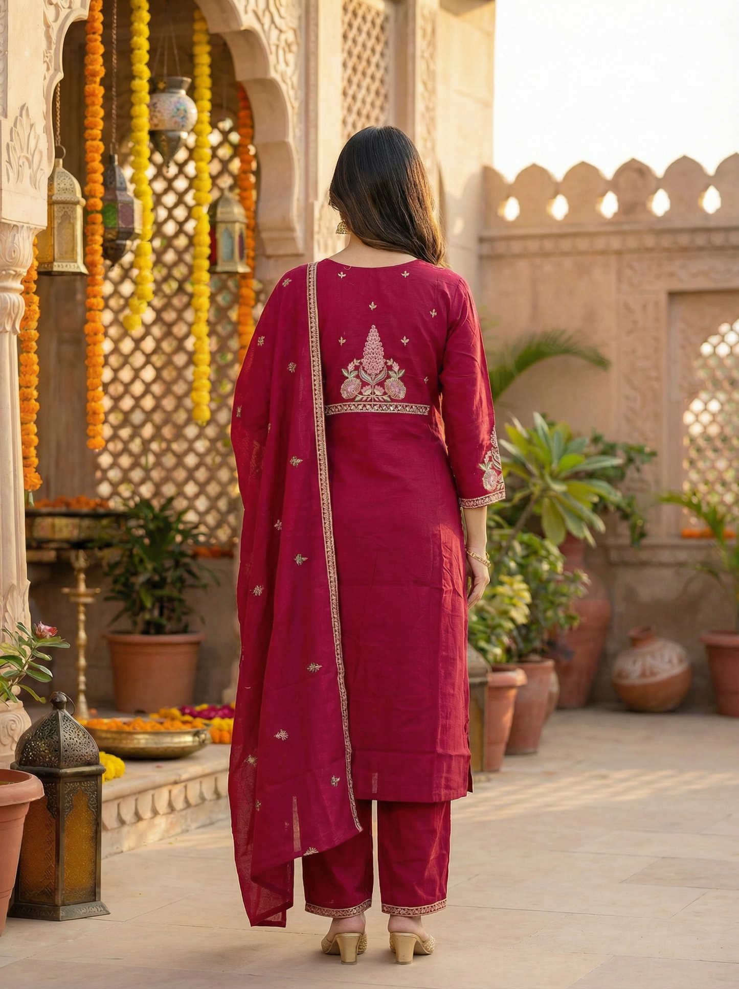 GIRRA – Ruby Lotus | Signature Kurta Set