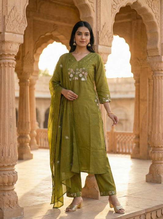 GIRRA – Olive Royale | Signature Kurta Set