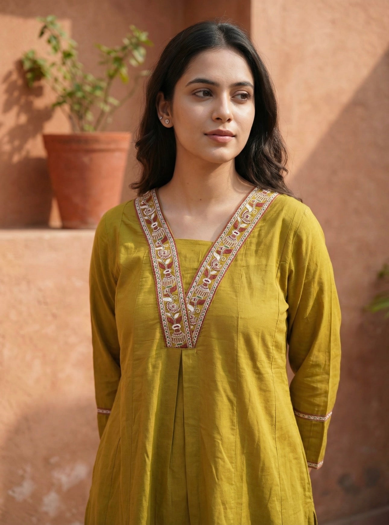 GIRRA – Golden Mustard Heritage Luxe Kurta Set