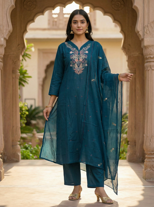 GIRRA – Teal Blue | Signature Kurta Set