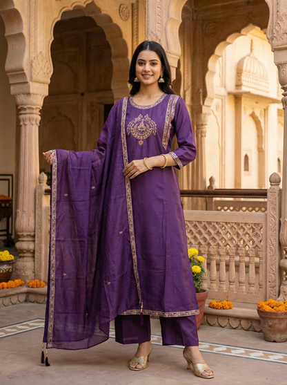 GIRRA – Royal Purple Heritage Luxe Kurta Set