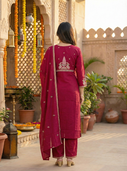 GIRRA – Ruby Lotus | Signature Kurta Set