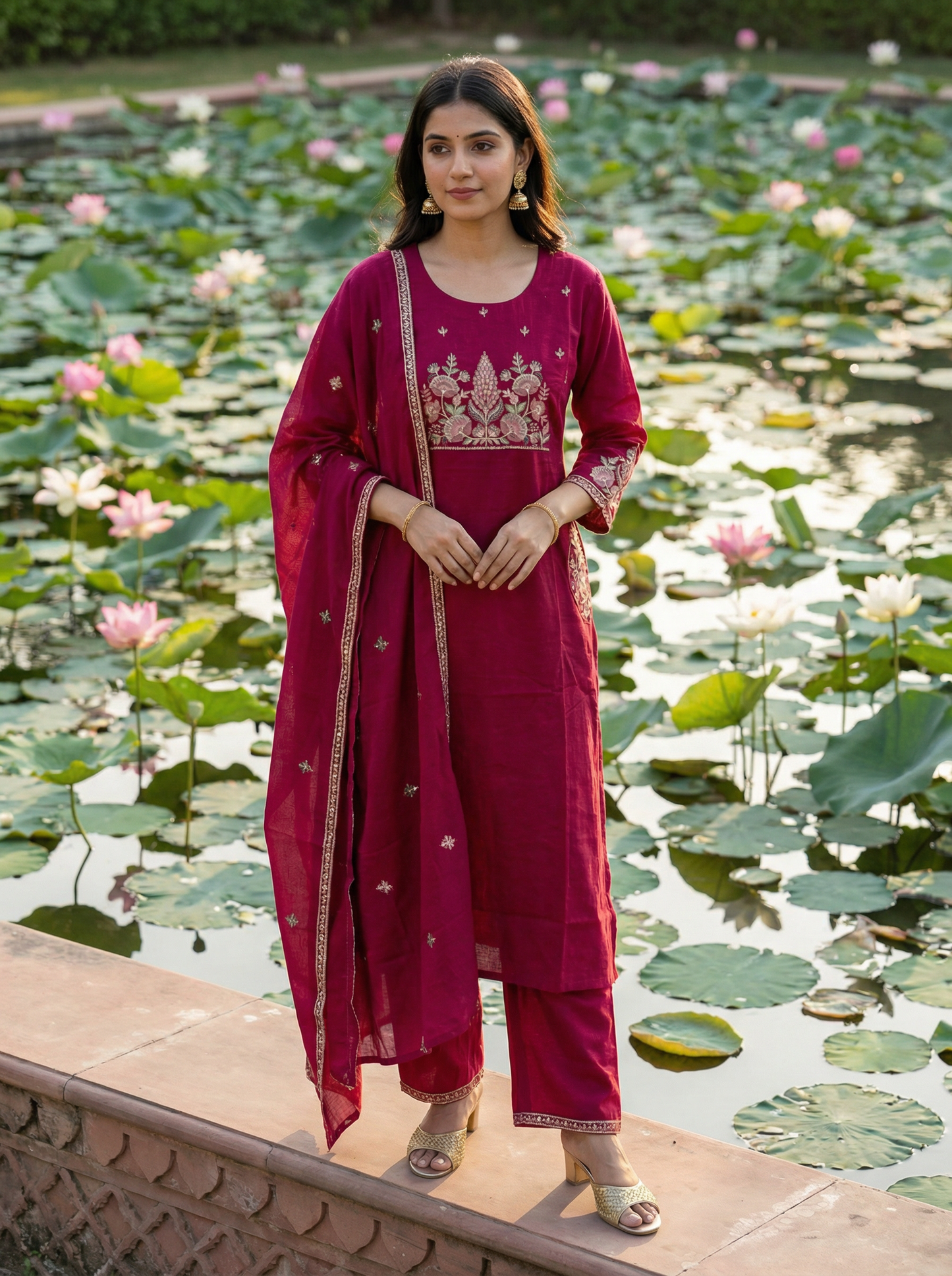 GIRRA – Ruby Lotus | Signature Kurta Set