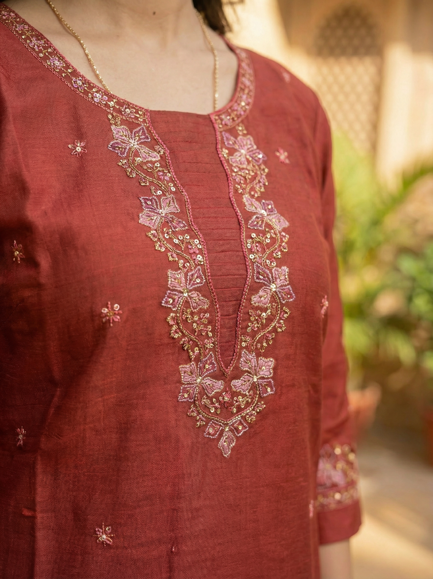 GIRRA – Rust Maroon | Signature Kurta Set