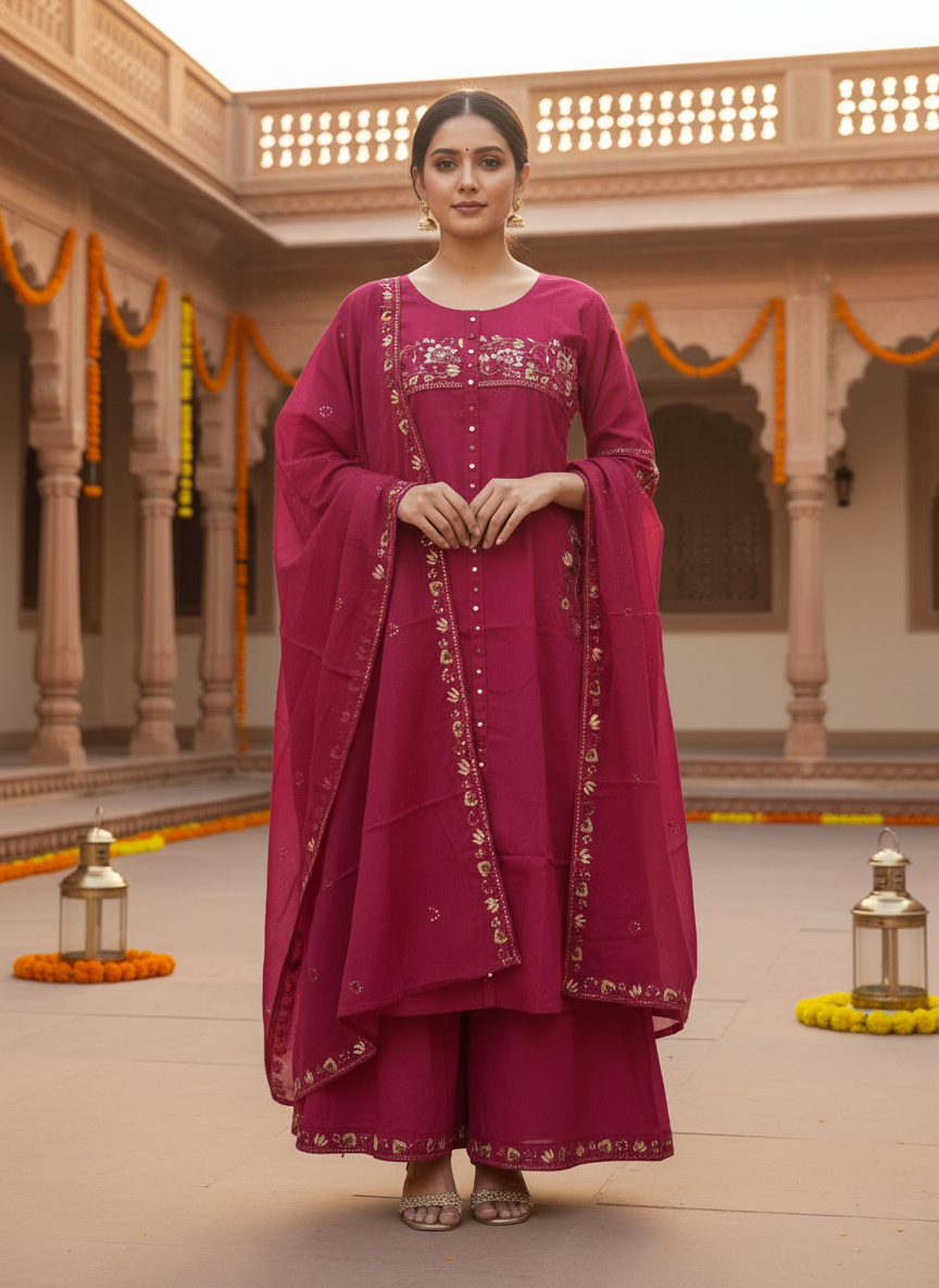 GIRRA – Rani Pink | Signature Kurta Set