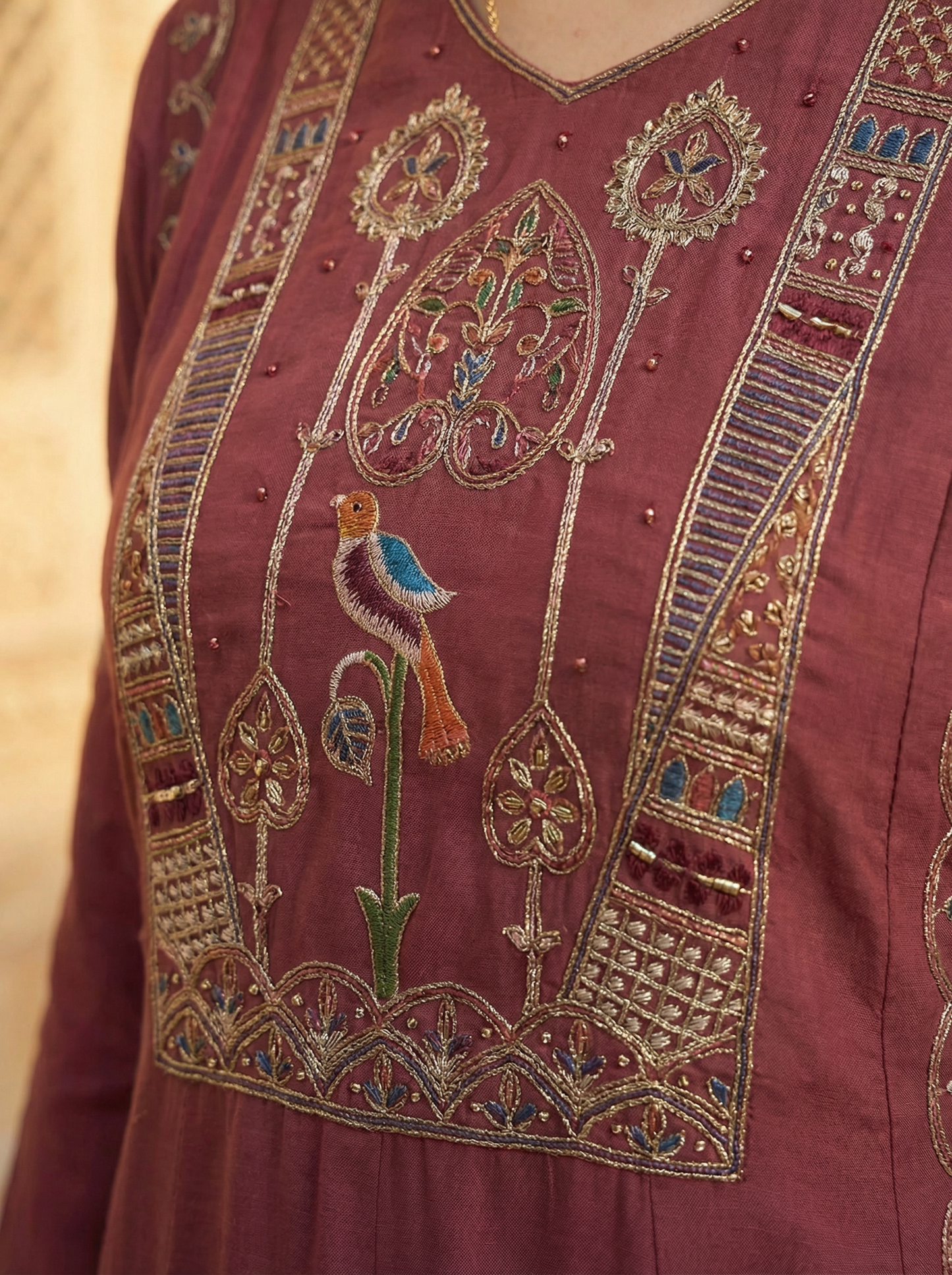 GIRRA – Wine Maroon Heritage Luxe Kurta Set