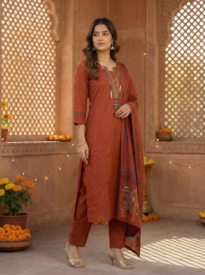GIRRA – Burnt Rust | Signature Grace Kurta Set