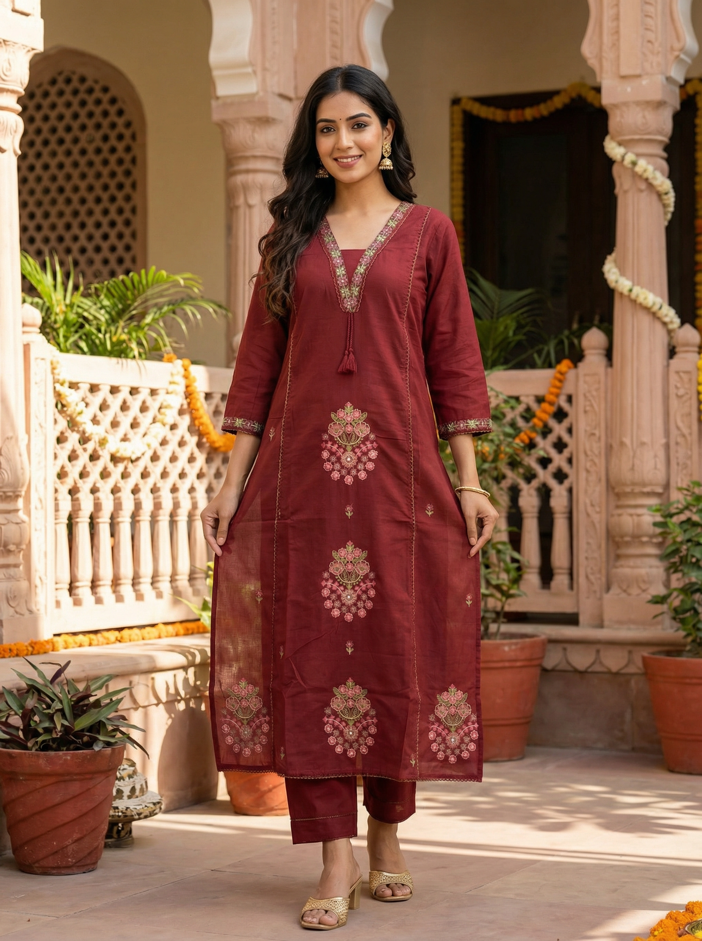 GIRRA – Royal Maroon | Everyday Elegance Kurta Set